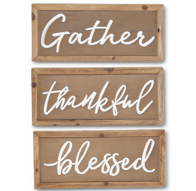 11.5 Inch Copper Wall Signs w/Wood Frame - Michigan Southern Charm