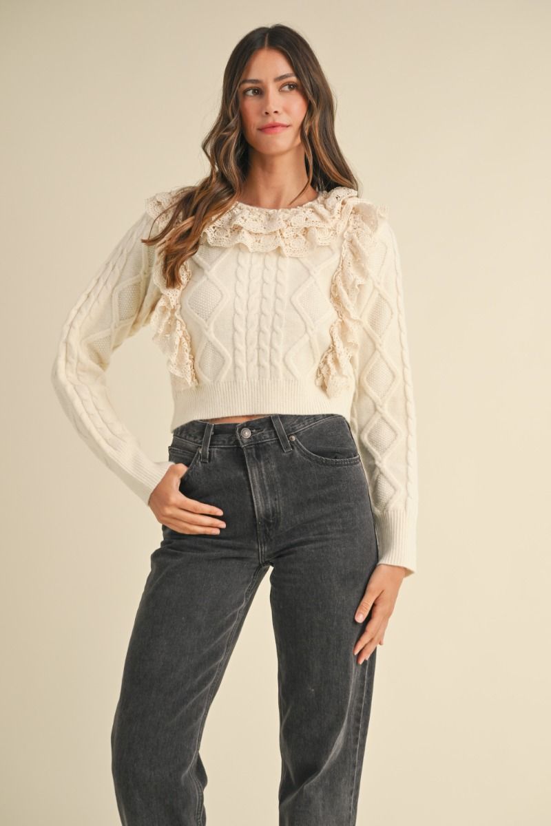 Lace Ruffle Sweater