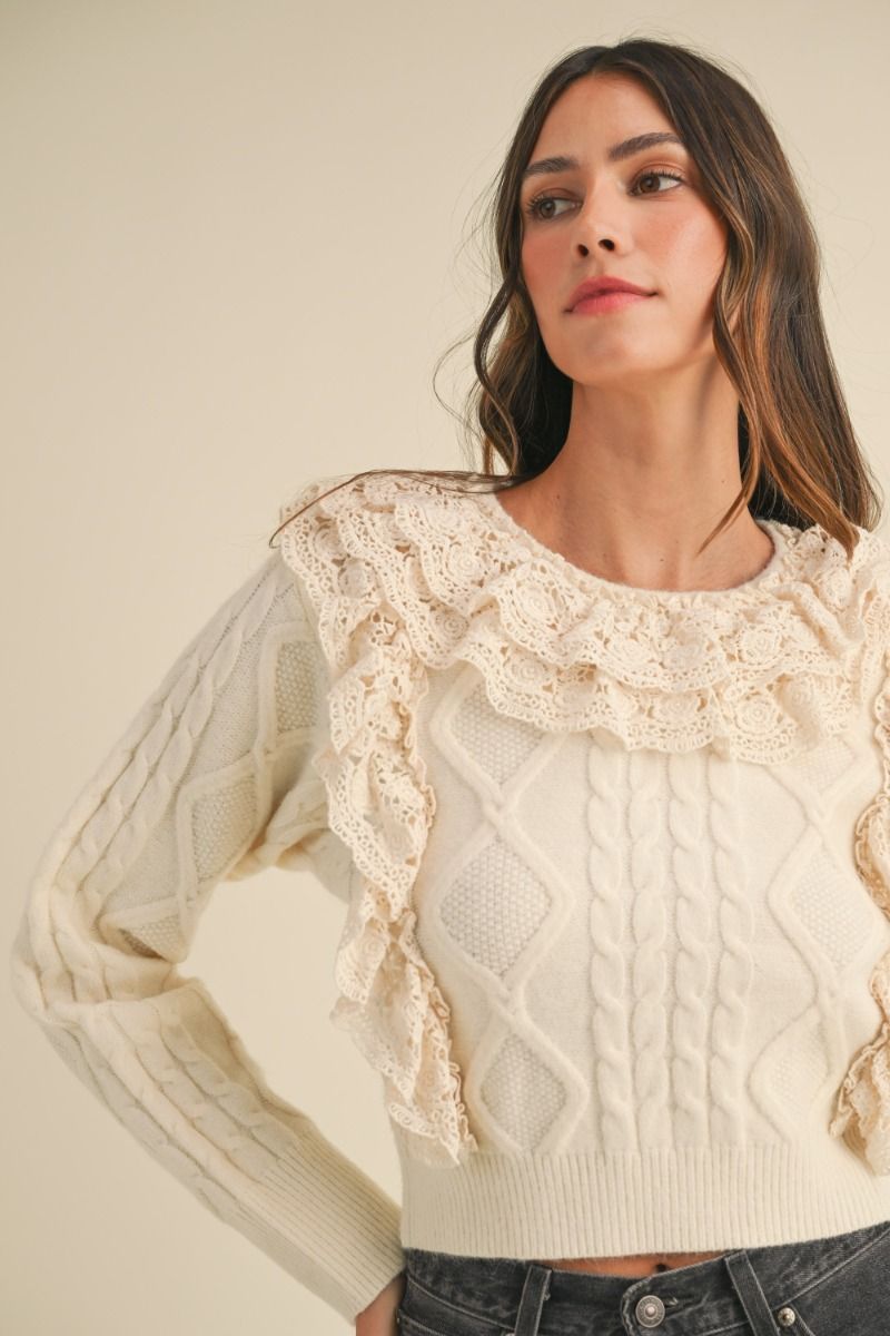 Lace Ruffle Sweater