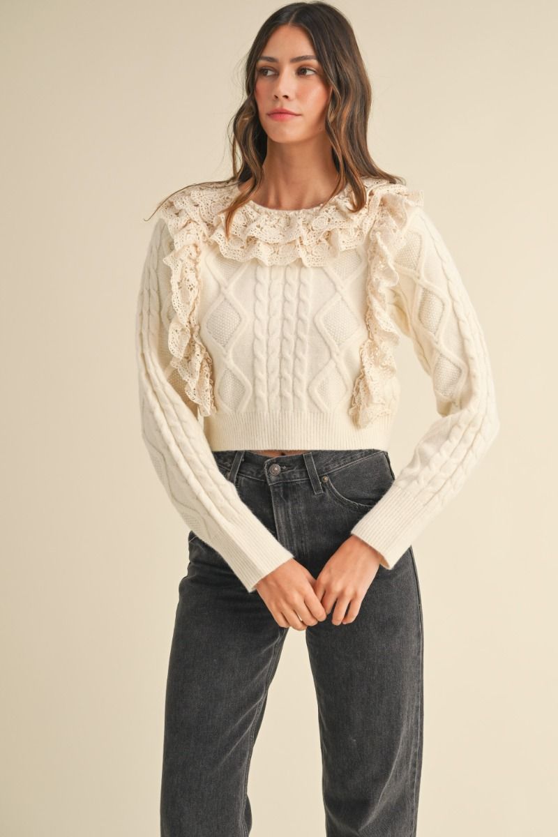 Lace Ruffle Sweater