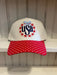 USA Embroidered Hat, Red Polka Dot Brim