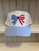 Pinstripe Hat with Embroidered Bow