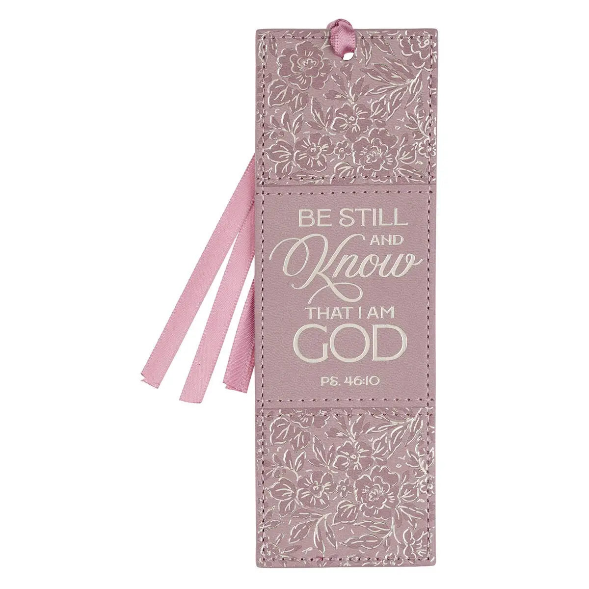 Be Still and Know Dusty Mauve Faux Leather Bookmark
