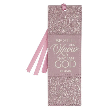 Be Still and Know Dusty Mauve Faux Leather Bookmark