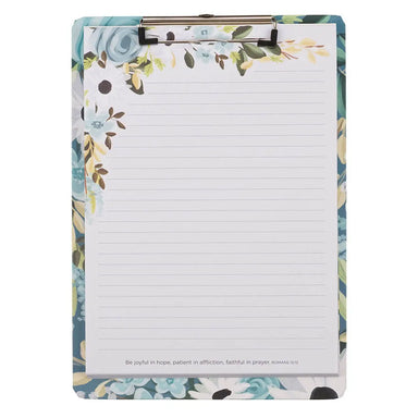 Floral Notepad with Scripture, Blue
