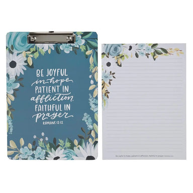 Floral Notepad with Scripture, Blue
