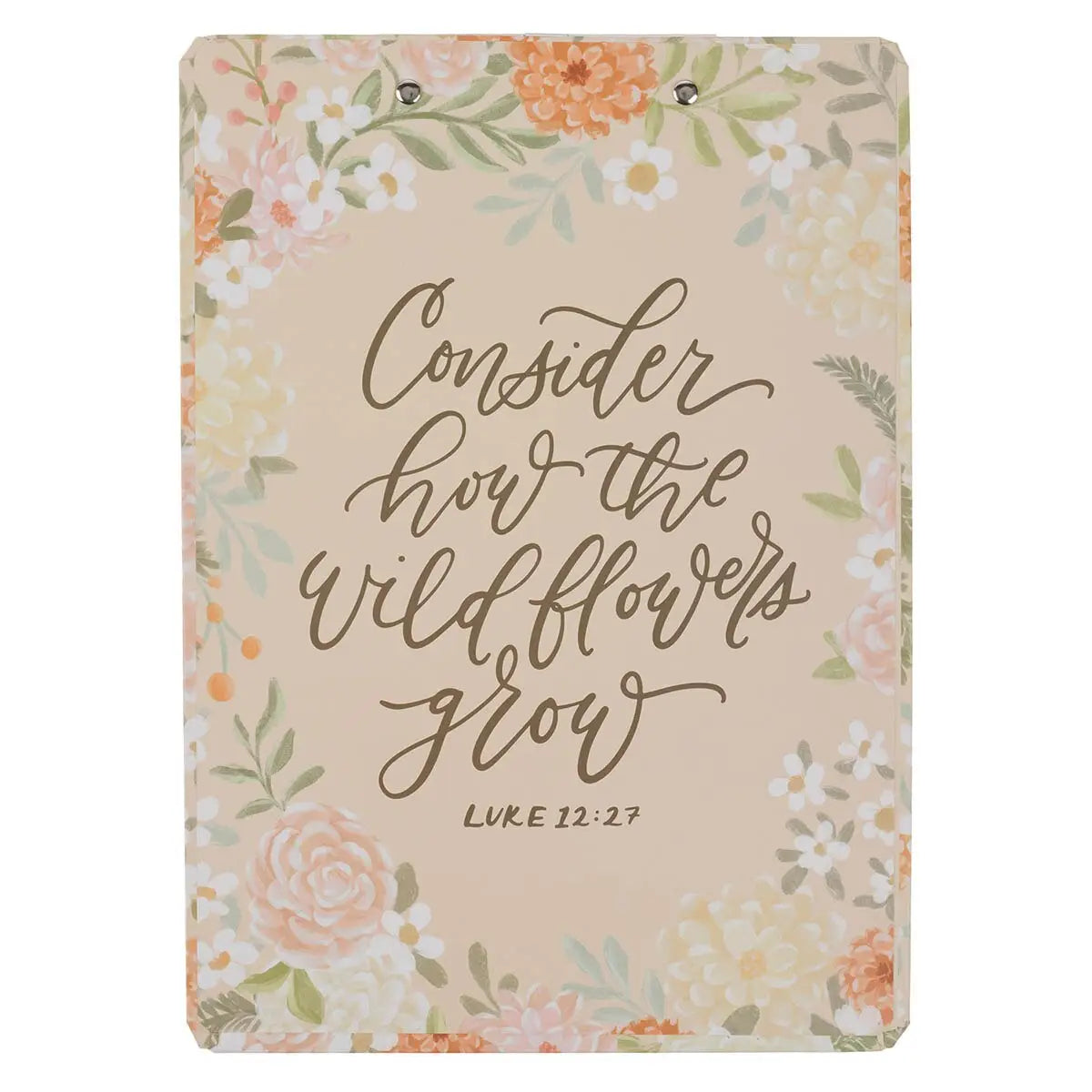Floral Notepad with Scripture, Peach