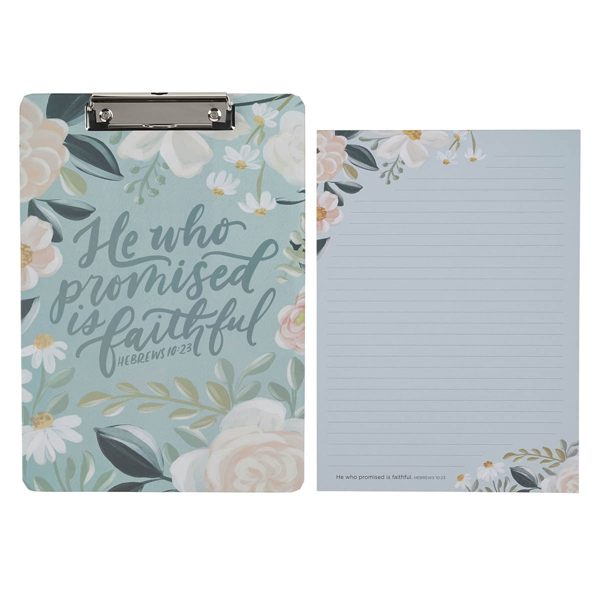 Floral Clipboard Notepad, Teal