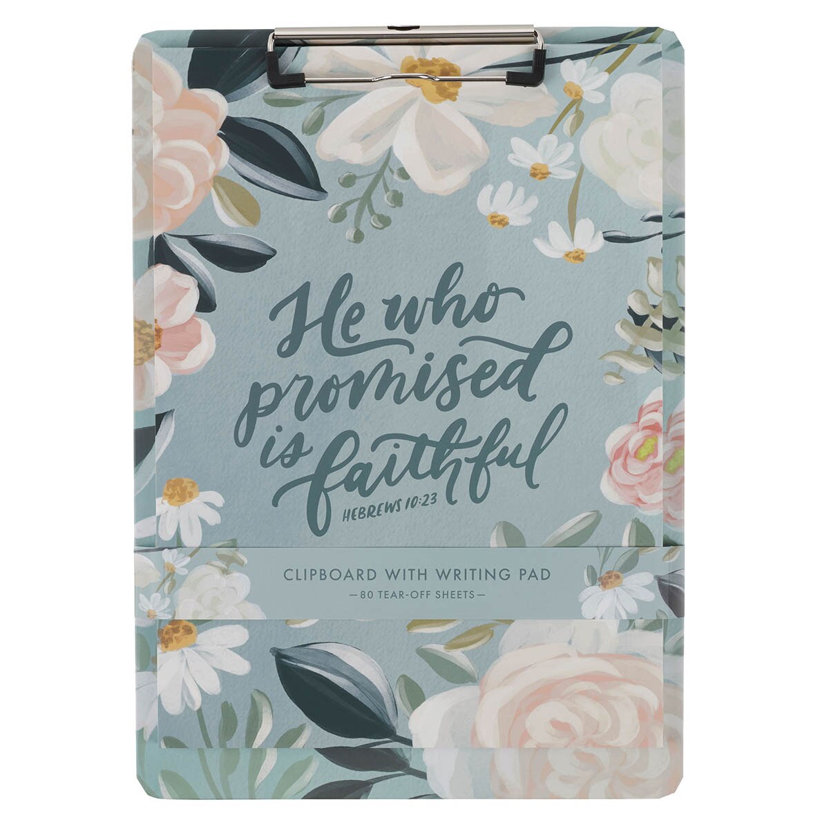 Floral Clipboard Notepad, Teal