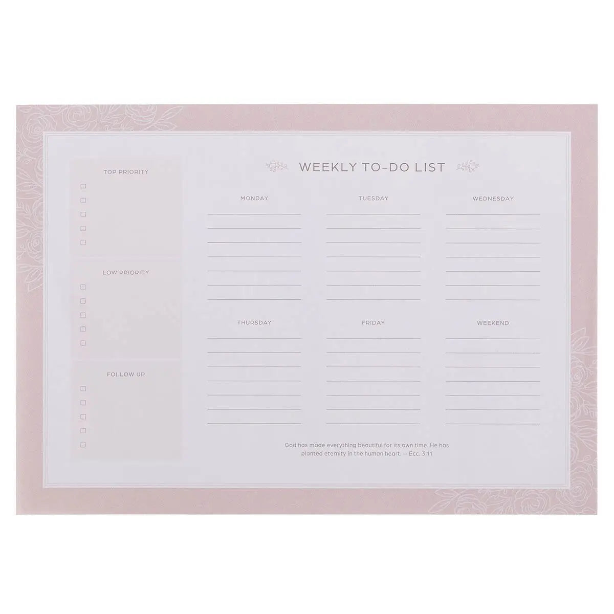 Everything Beautiful Undated Weekly To-Do List