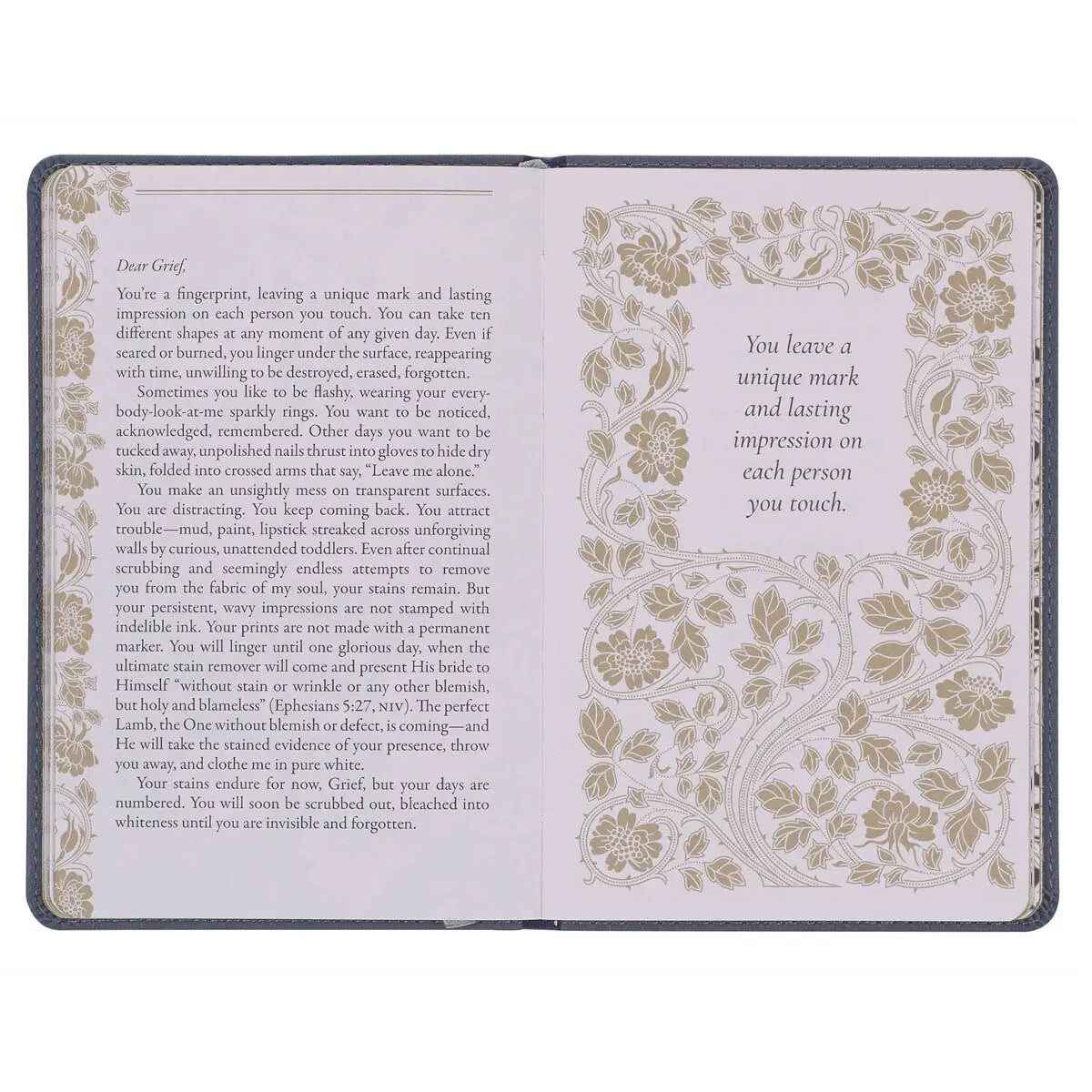 Letters to Grief Slate Gray Faux Leather Gift Book