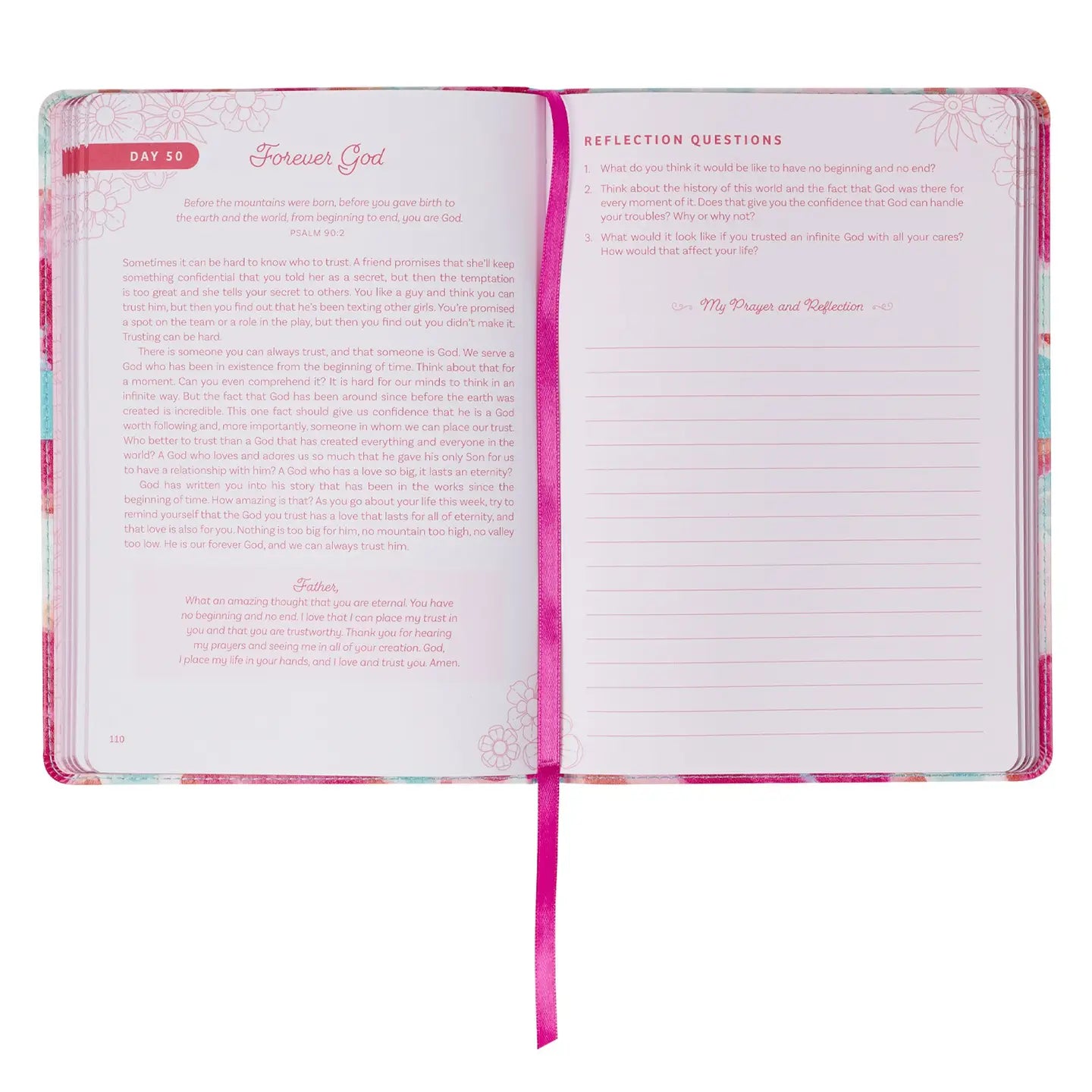 Moments with God for Teen Girls, Pink Floral Devotional