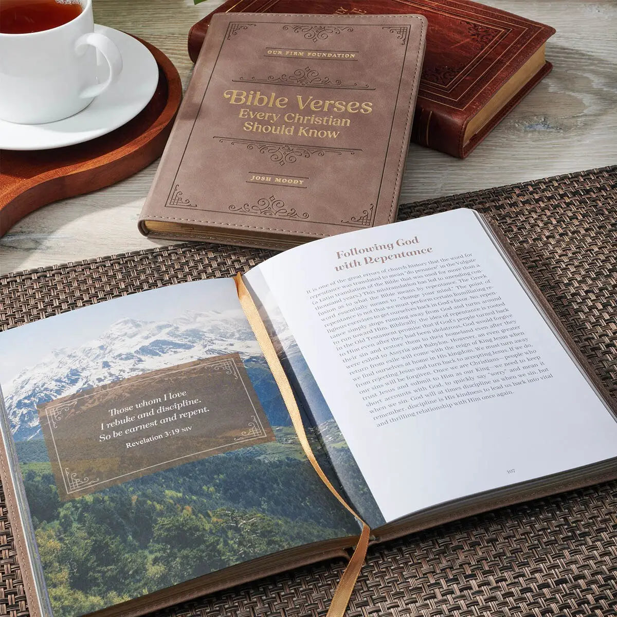 Devotional Book, Brown Faux Leather