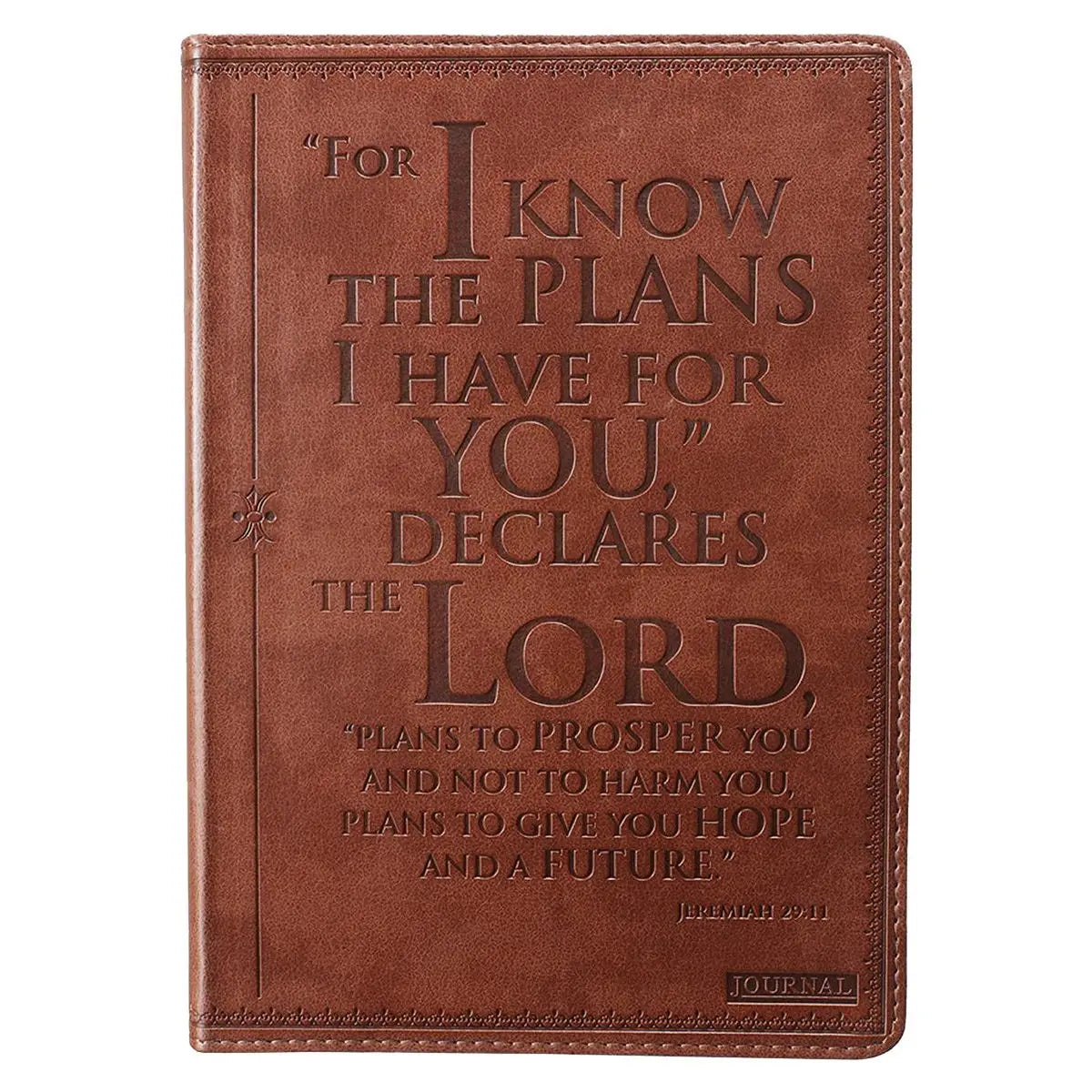 Brown LuxLeather Journal with Scripture