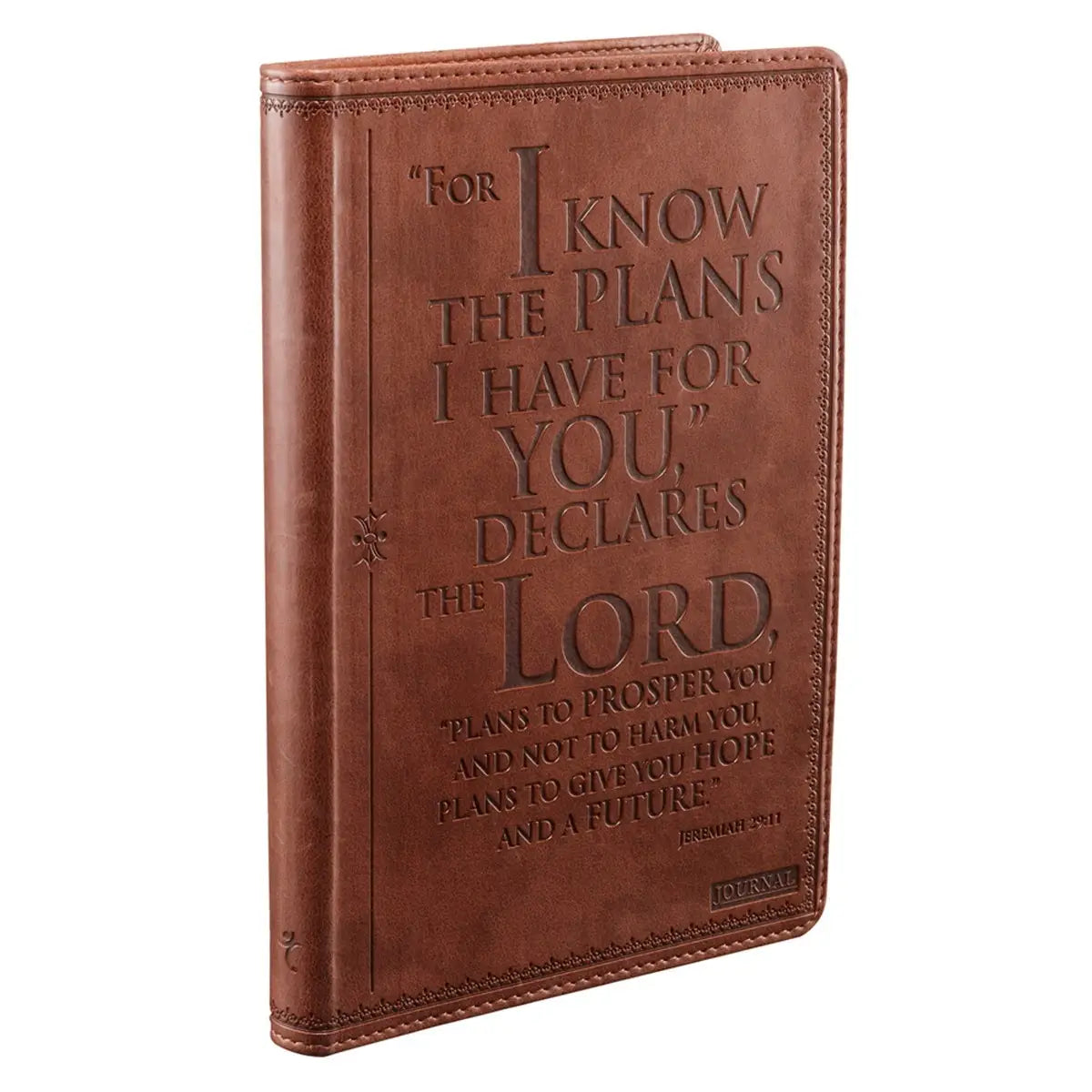 Brown LuxLeather Journal with Scripture