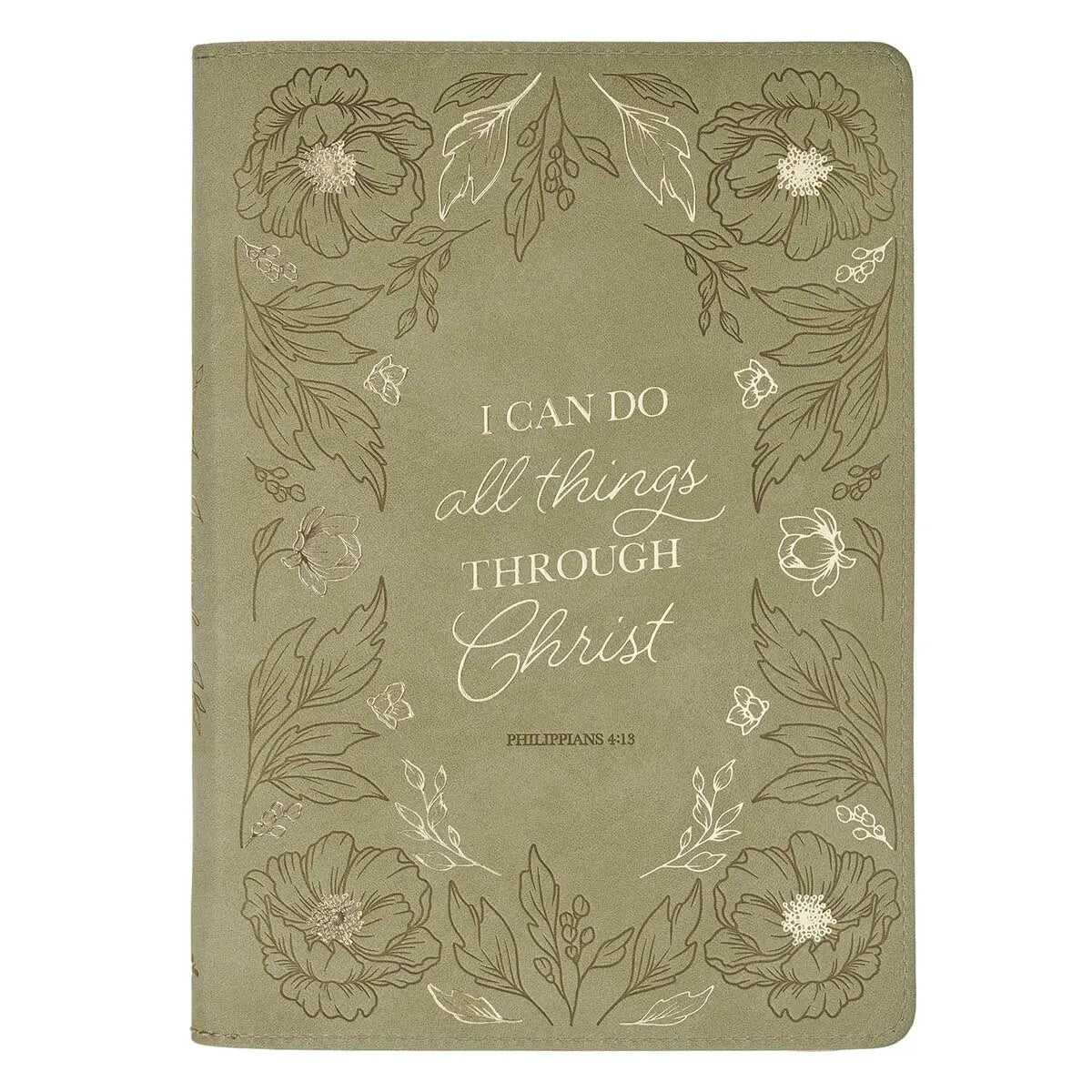 All Things Green Floral Faux Leather Journal