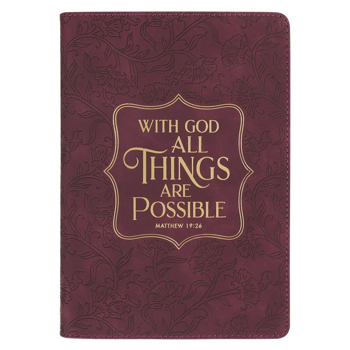 Things Are Possible Burgundy Faux Leather Journal