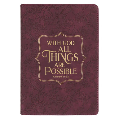 Things Are Possible Burgundy Faux Leather Journal