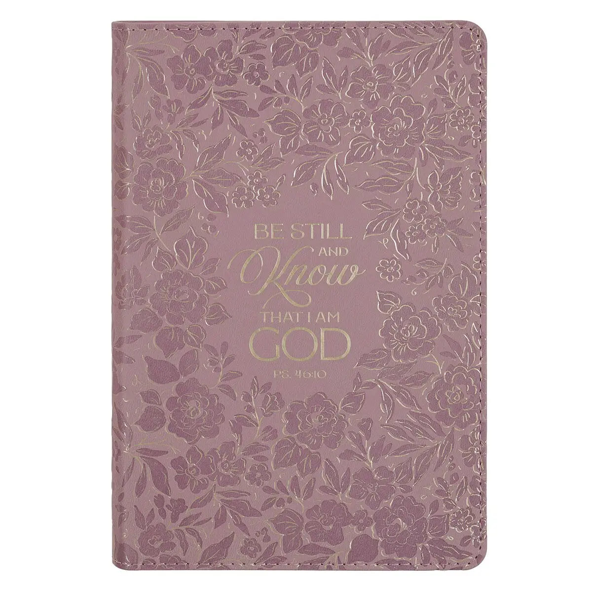 Be Still and Know Mauve Floral Faux Leather Journal