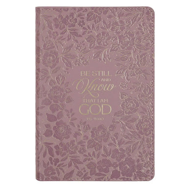 Be Still and Know Mauve Floral Faux Leather Journal