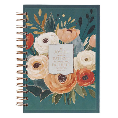 Joyful Patient Faithful Heirloom Floral Spiral Journal