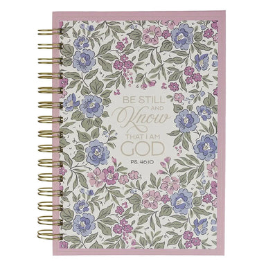 Be Still and Know Purple Floral Spiral Journal