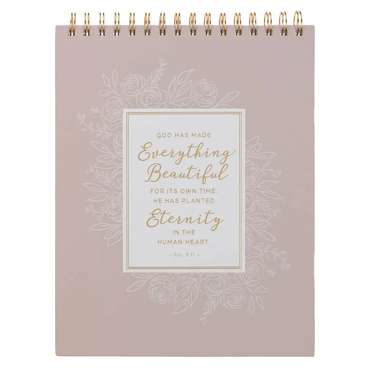Everything Beautiful Pink Floral Spiral Notepad