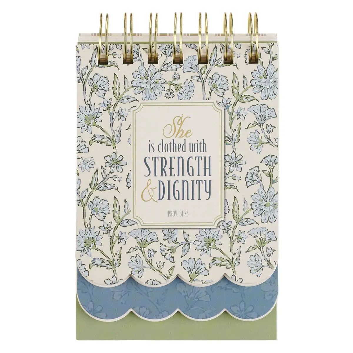 Strength and Dignity Blue Cottage Garden Notepad
