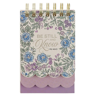 Be Still and Know Purple Floral Tiered Notepad