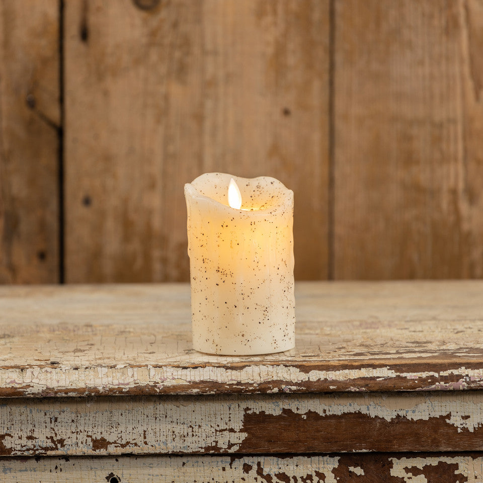 Moving Flame Cream Pillar Candle