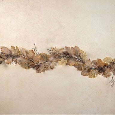 Frosted Woodland Leaf Garland, 6'