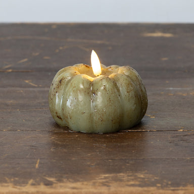 3D Flame Green Pumpkin Candle