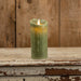 Moving Flame Green Pillar Candle, 7"