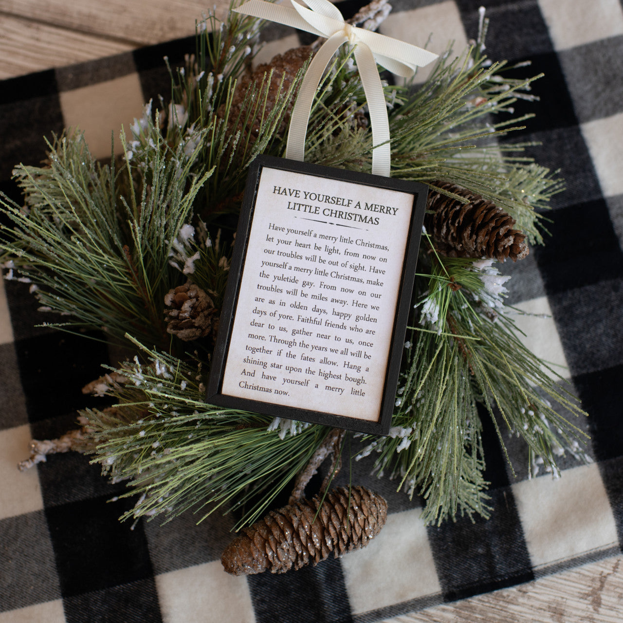 Merry Little Christmas Sign Ornament, Wood