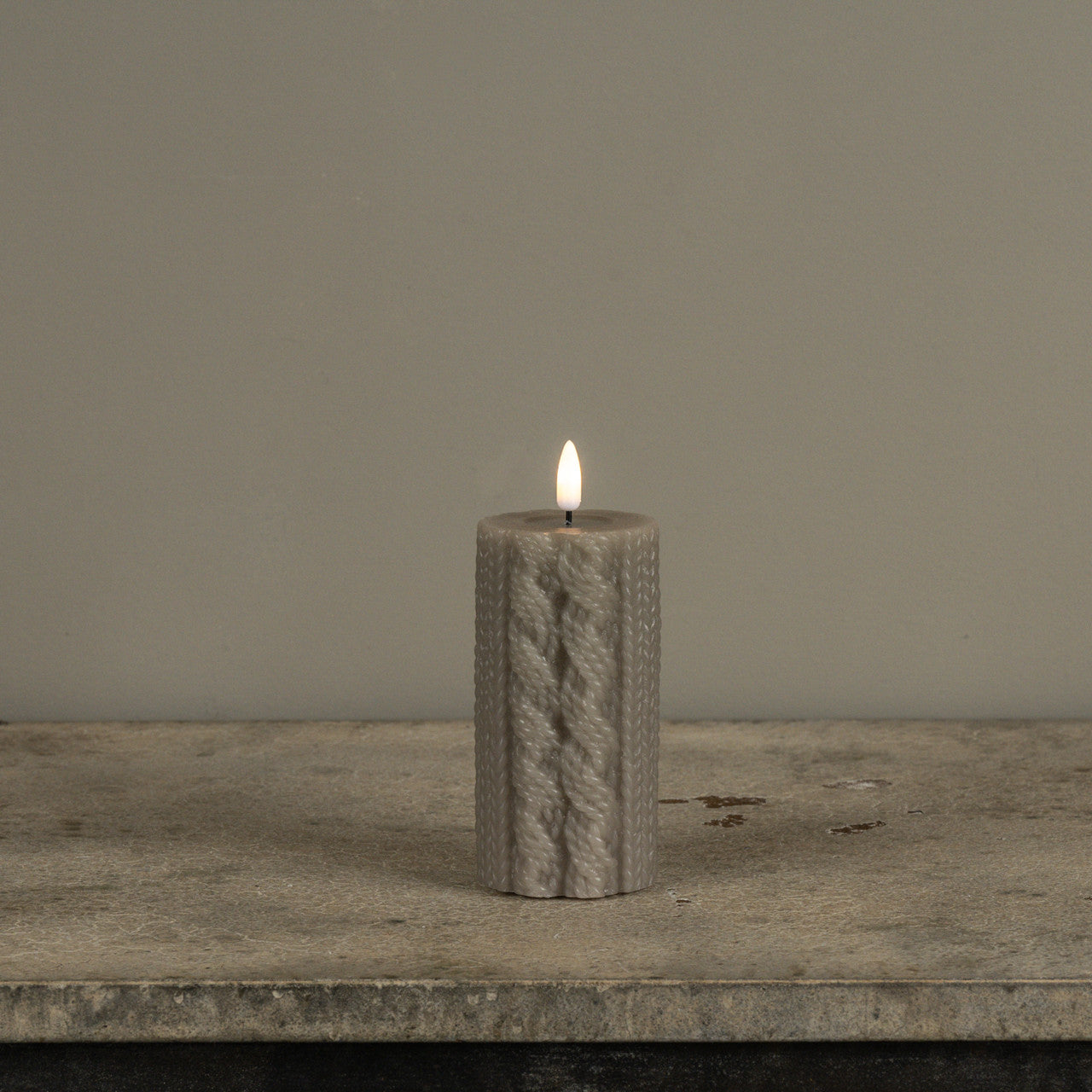 5" Taupe Sweater Flameless Candle
