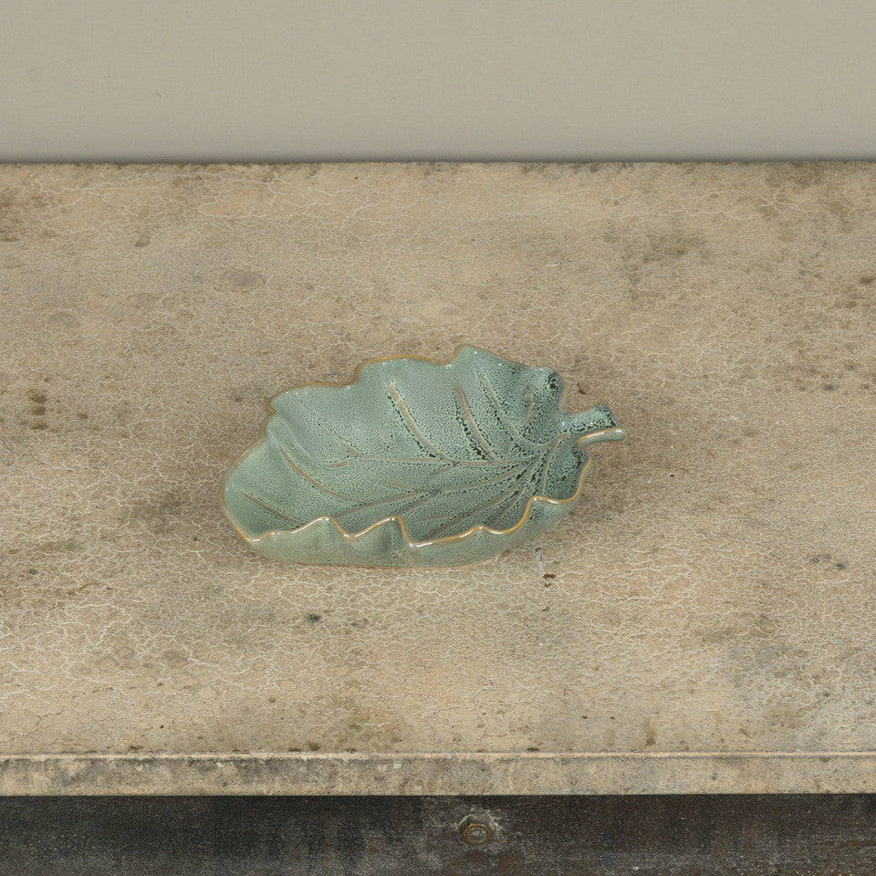 Ceramic Leaf Platter, Green