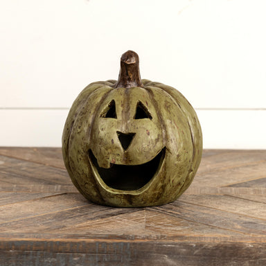 Olive Green Big Mouth Pumpkin, Mache