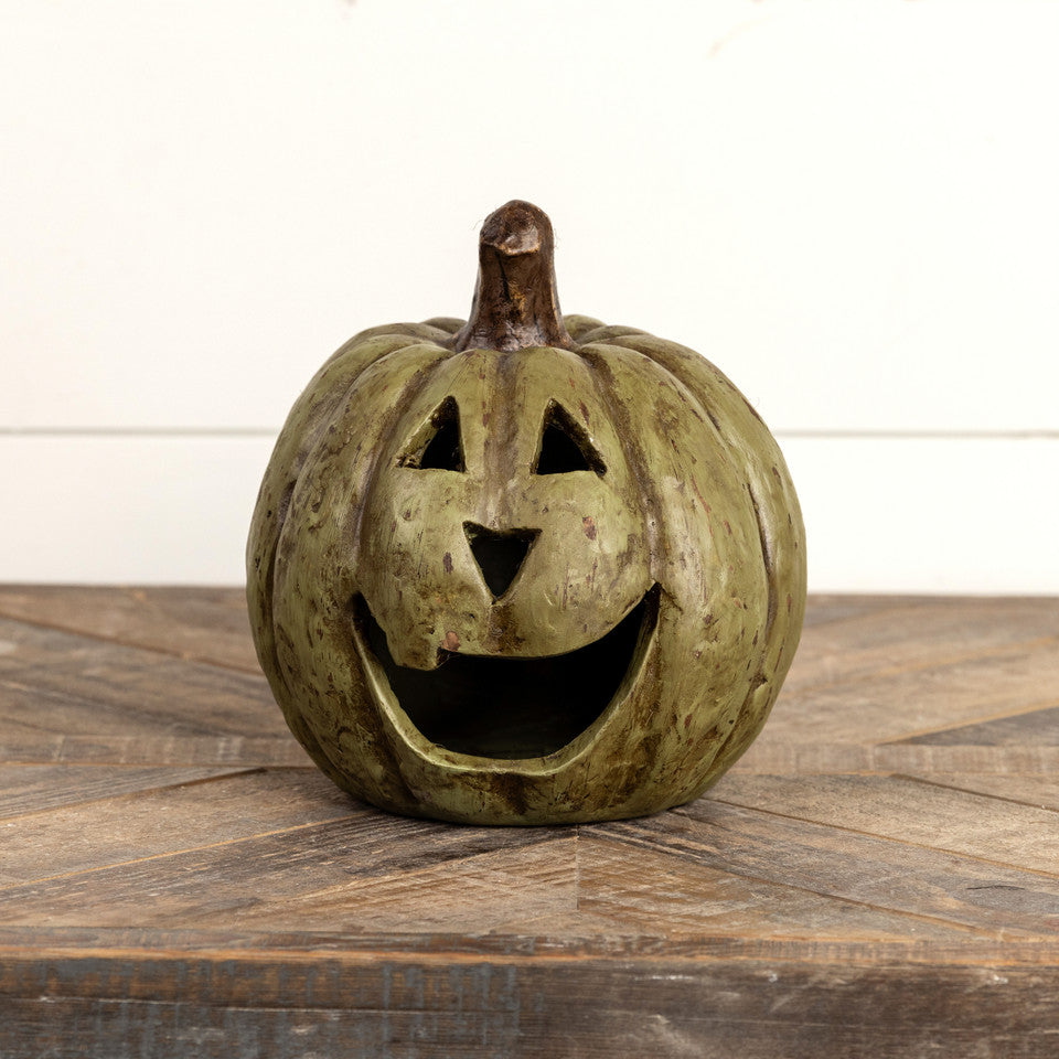 Olive Green Big Mouth Pumpkin, Mache
