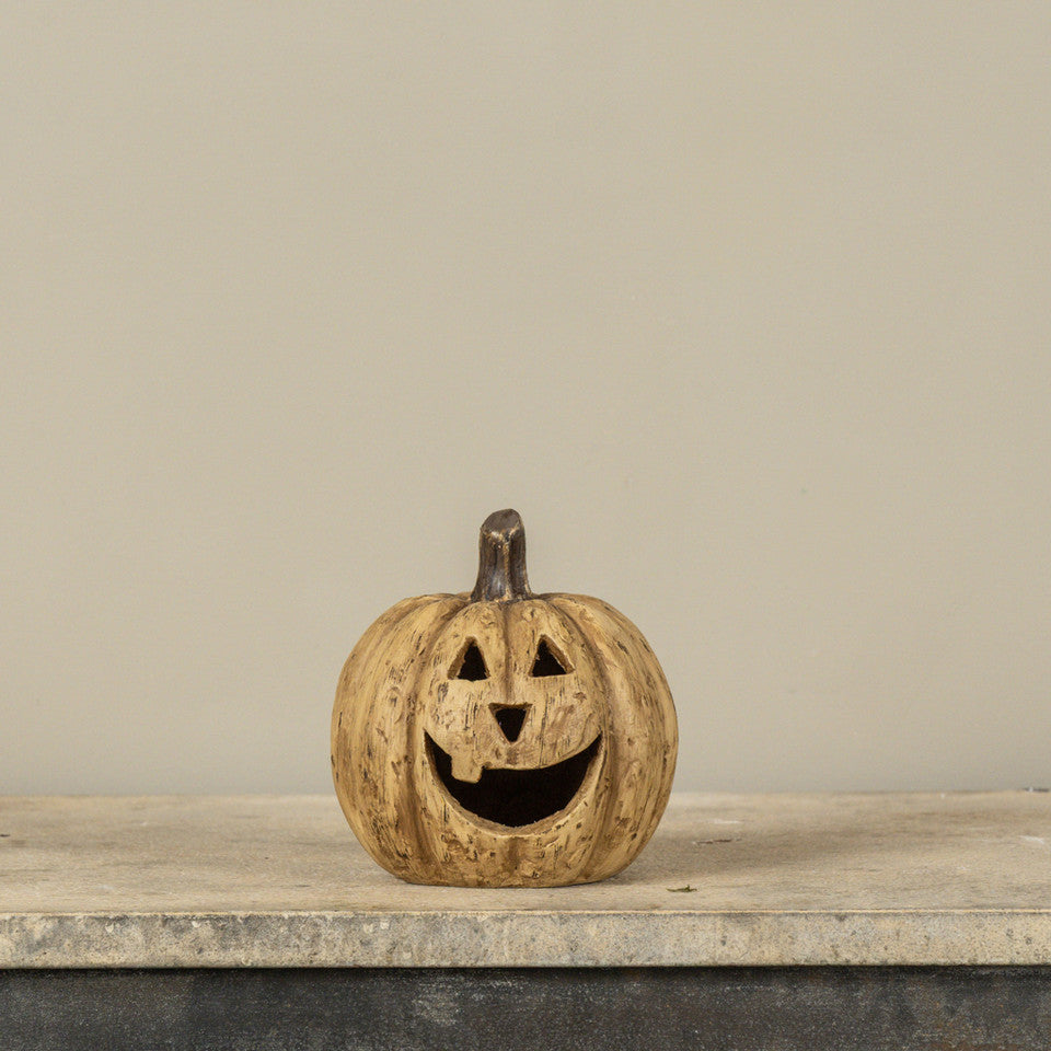 Mache Big Mouth Pumpkin, Beige