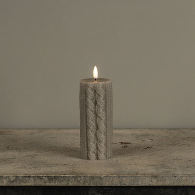 6" Taupe Sweater 3D Flame Candle