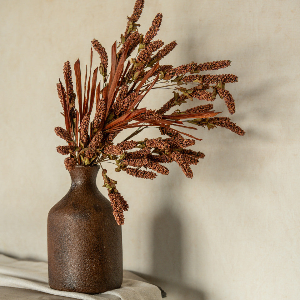 Decorative Faux Floral Stem, Rustic Brown