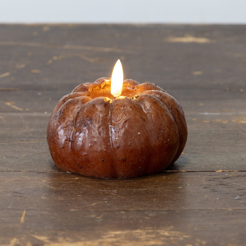 3D Flame Pumpkin Candle, Bronze