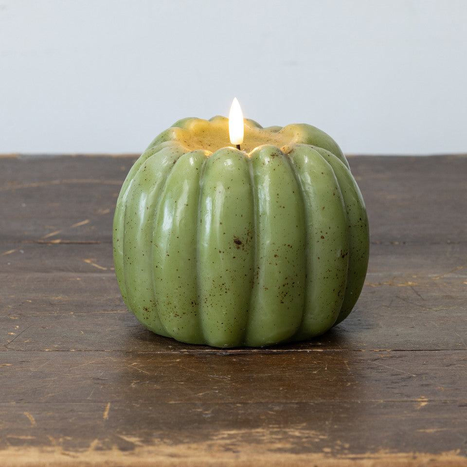 3D Flame Pumpkin Candle, Green