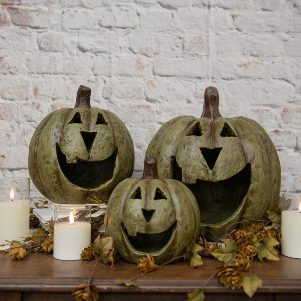 Olive Green Big Mouth Pumpkin, 11"