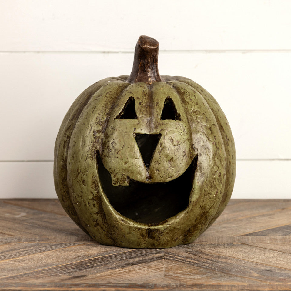 Olive Green Big Mouth Pumpkin, 11"