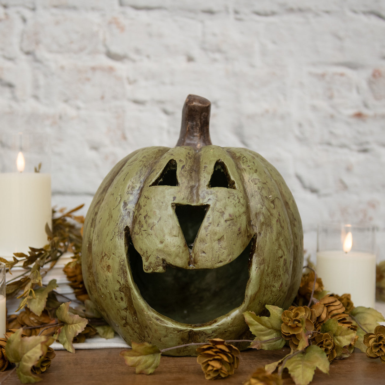 Olive Green Big Mouth Pumpkin, 11"