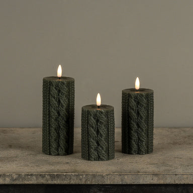 6" Dark Green Sweater Flameless Candle
