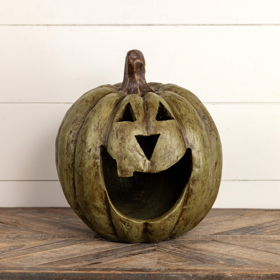 Olive Green Big Mouth Pumpkin, 15"