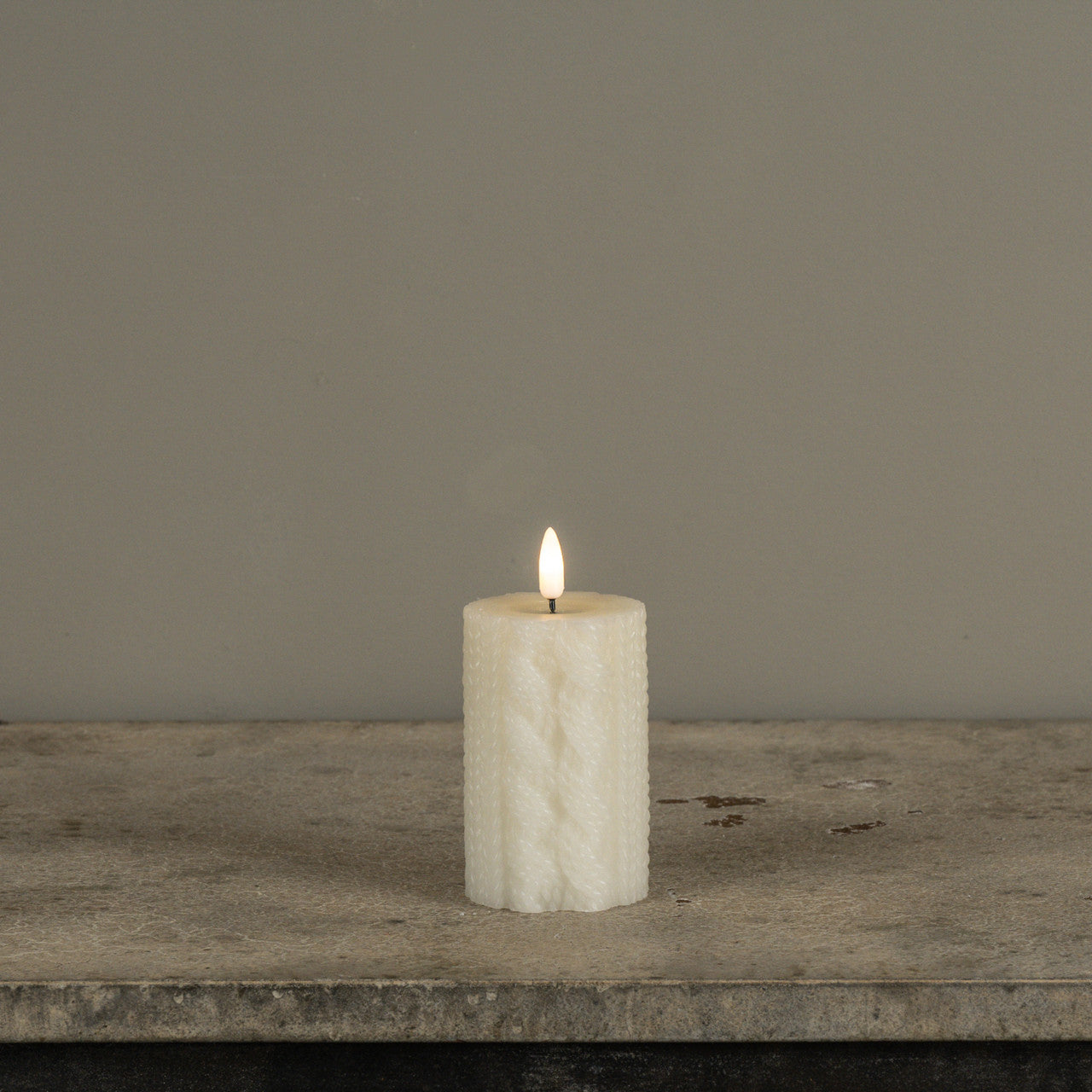 Flameless Candle, Cream Sweater Design