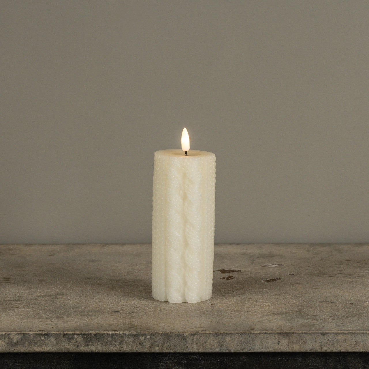 Flameless Candle, Cream Sweater